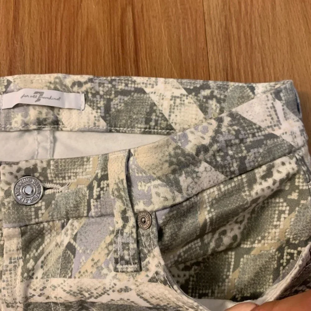 7 For All Mankind Snakeskin Skinny Pants